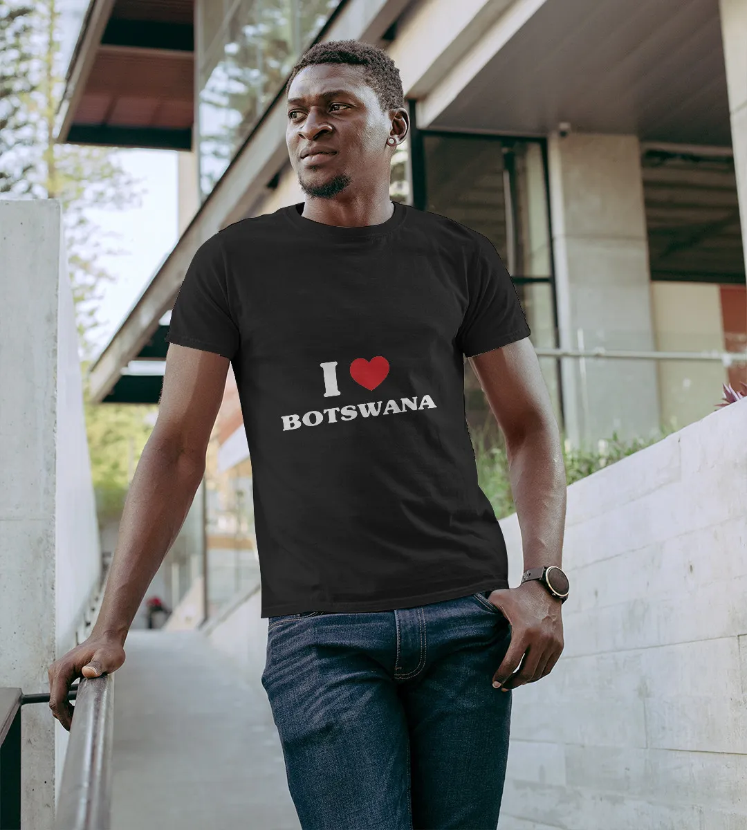 1sttheworld T-Shirt - I Heart Botswana T-Shirt Black A35