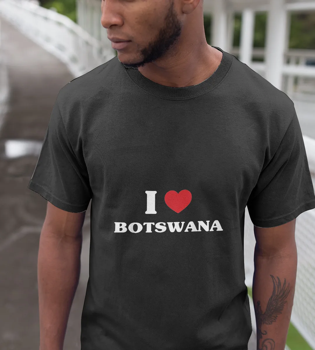 1sttheworld T-Shirt - I Heart Botswana T-Shirt Black A35