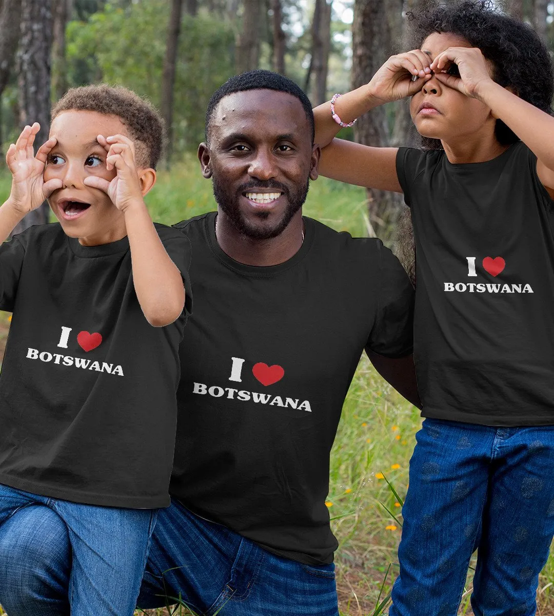 1sttheworld T-Shirt - I Heart Botswana T-Shirt Black A35