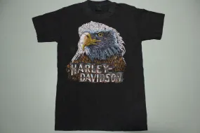 3D Emblem Dave Gardner Bald Eagle Art Harley Davidson Vintage Single Stitch T-Shirt