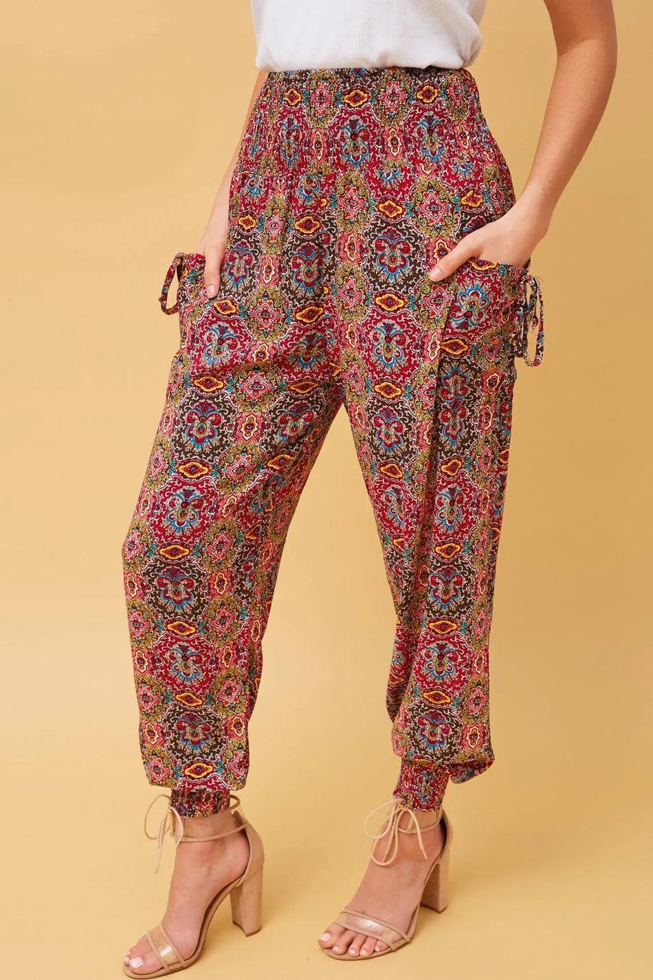 ABSTRACT PRINT BOHO HAREM PANTS