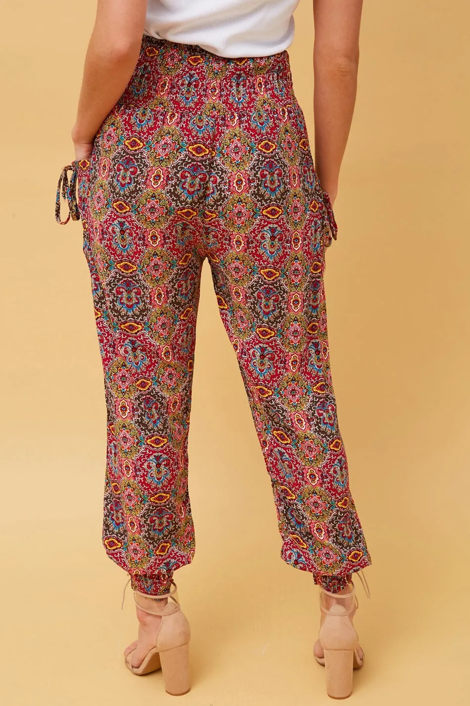 ABSTRACT PRINT BOHO HAREM PANTS