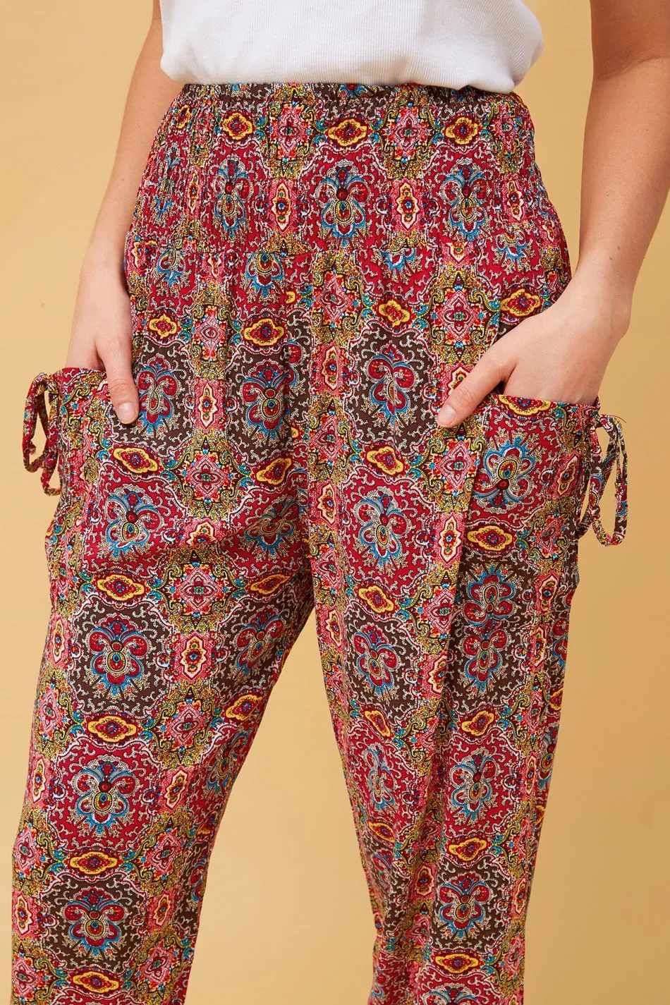 ABSTRACT PRINT BOHO HAREM PANTS