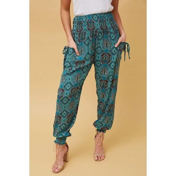 ABSTRACT PRINT BOHO HAREM PANTS