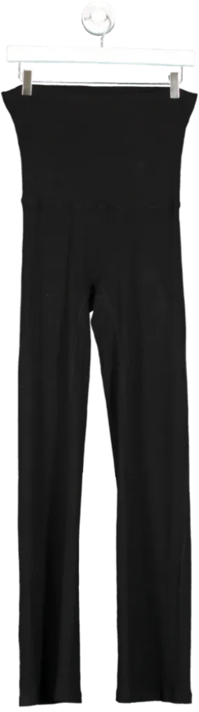 Adanola Black Ribbed Foldover Pants UK S