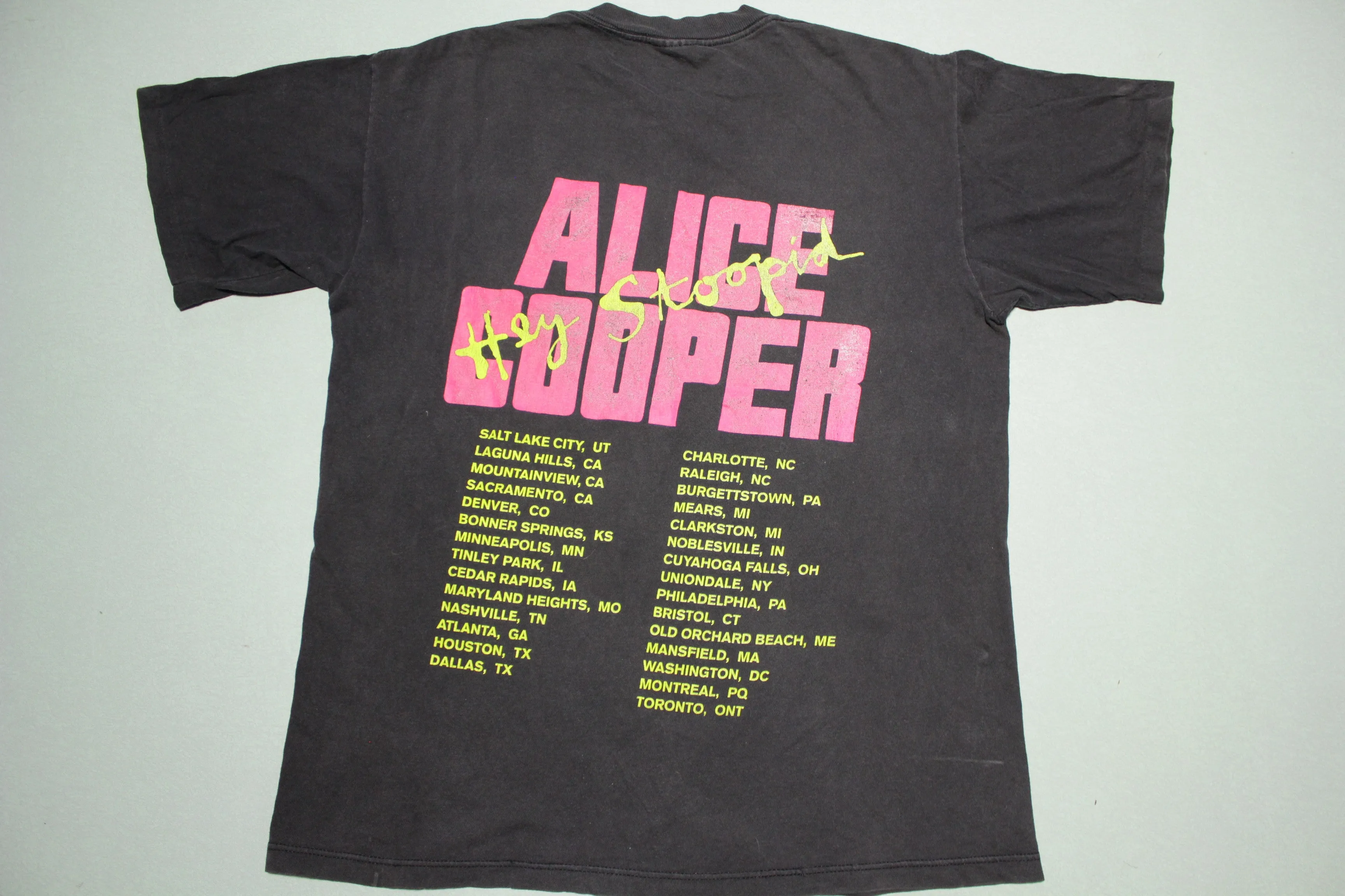 Alice Cooper Vintage Hey Stoopid 1991 Brockum Licensed 90's Tour Band Concert T-Shirt