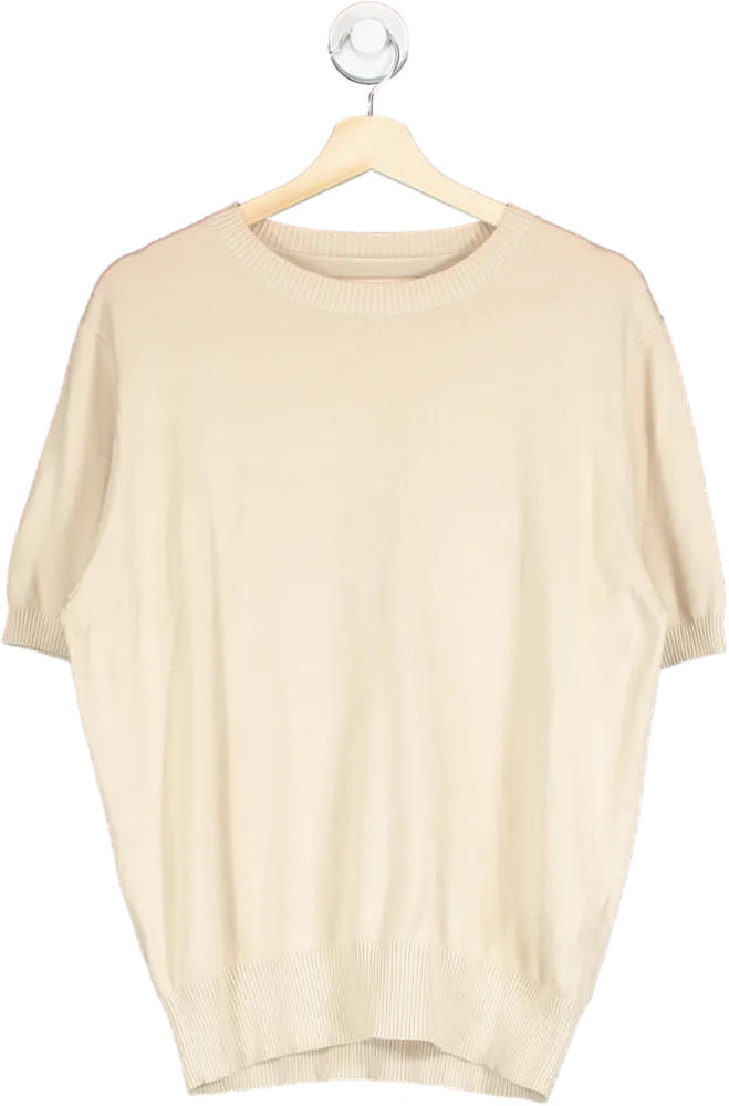 Anthology Beige Knitted T Shirt UK L