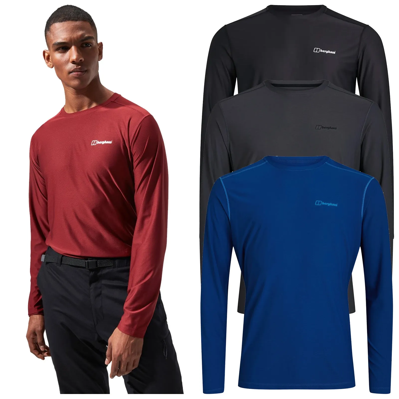 Berghaus Mens 24/7 Tech Tee Long Sleeve Crew Base Layer