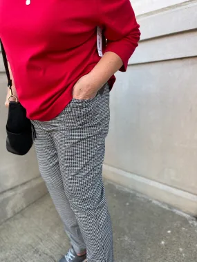 BLACK HOUNDSTOOTH PULL ON PANT