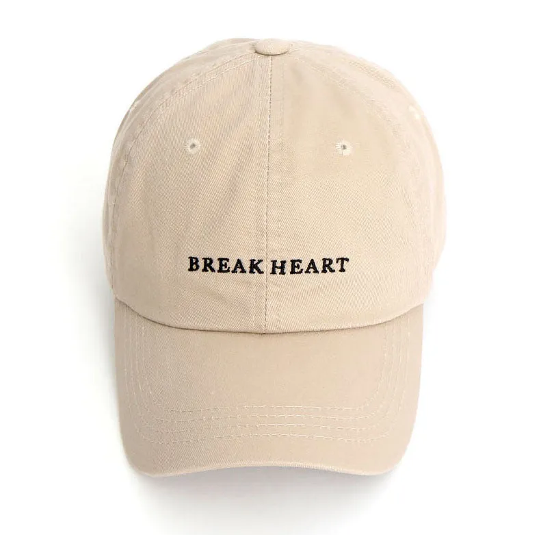 Breakheart Typo Embroidery Baseball Caps Hats Unisex Mens Womens 100% Washed Cotton Adjustable Korean Style Fashion Accessories