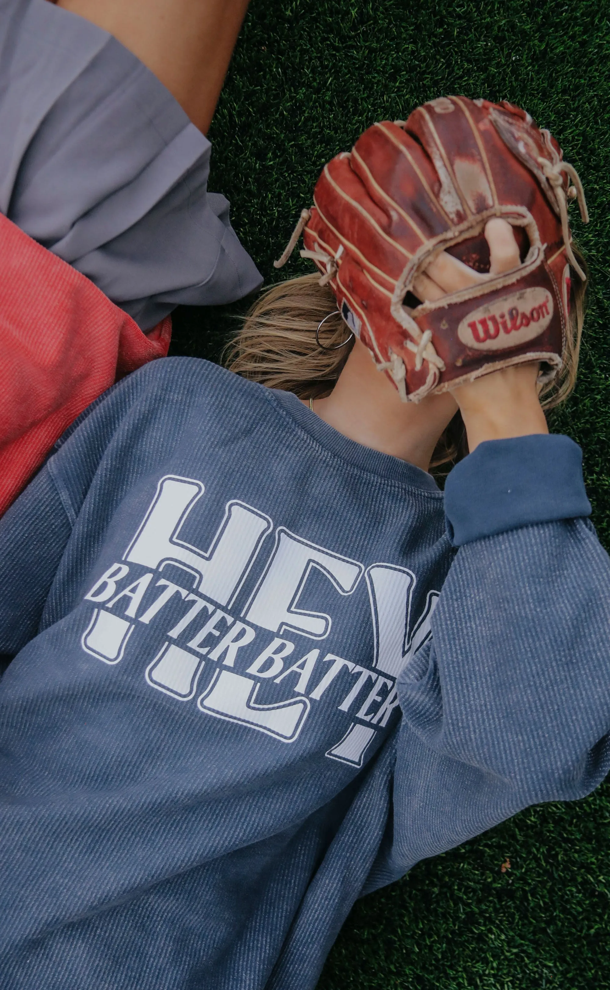 charlie southern: hey batter batter corded sweatshirt - navy