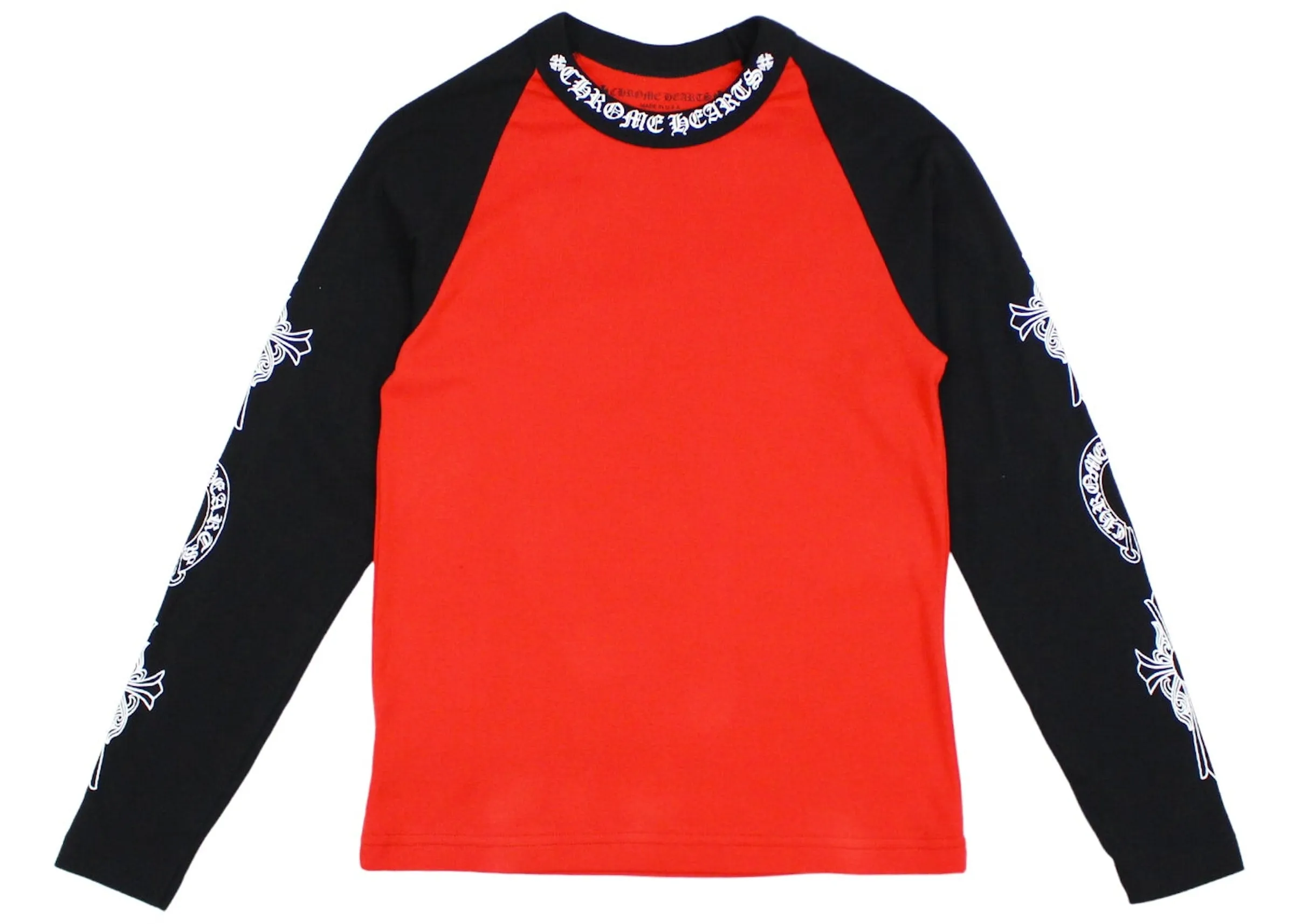 Chrome Hearts Neck Logo Baseball Long Sleeve Red/Black