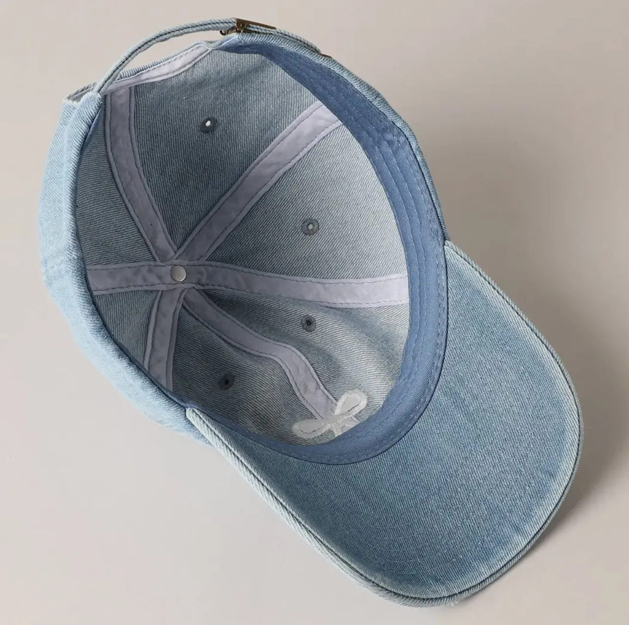 Denim Bow Baseball Cap