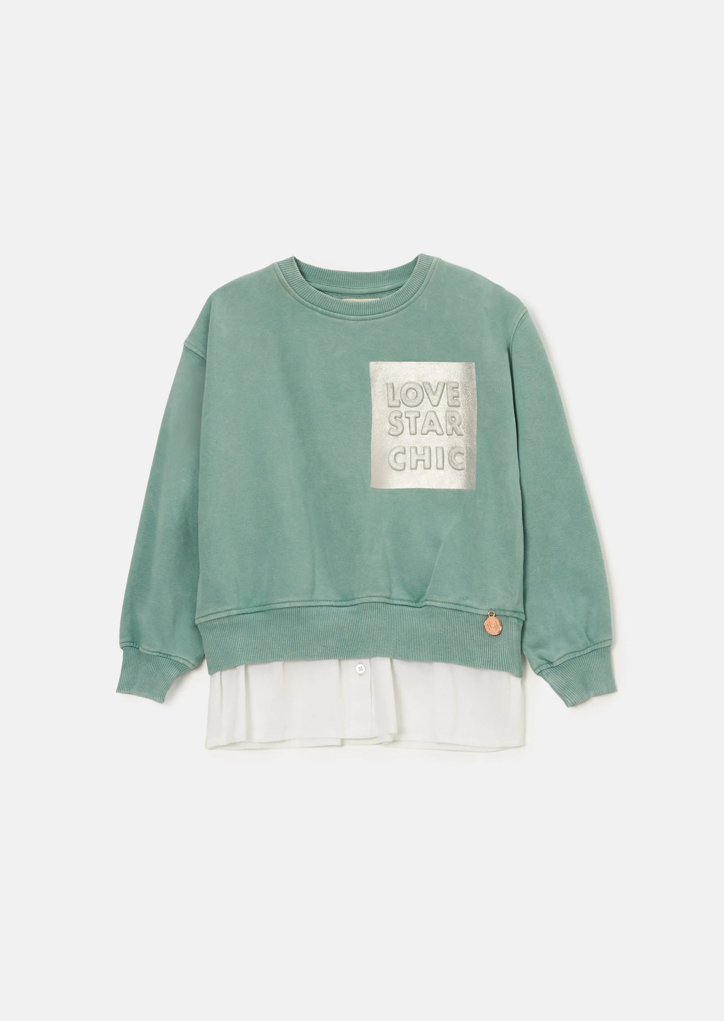 Eloise Green Shirt Tail Sweatshirt