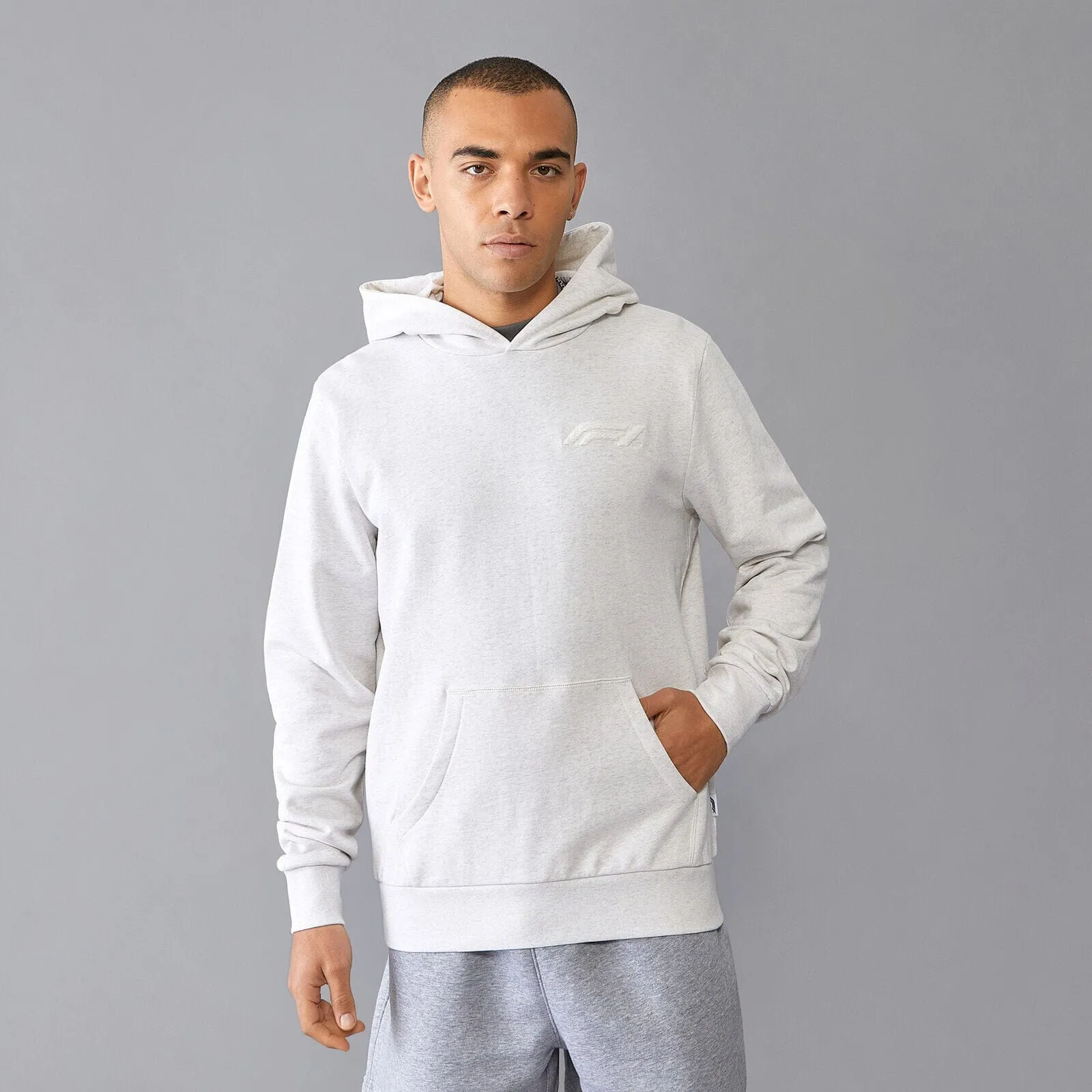 Formula 1 Tech Relaxed Fit Boucle Hoodie - Grey/White