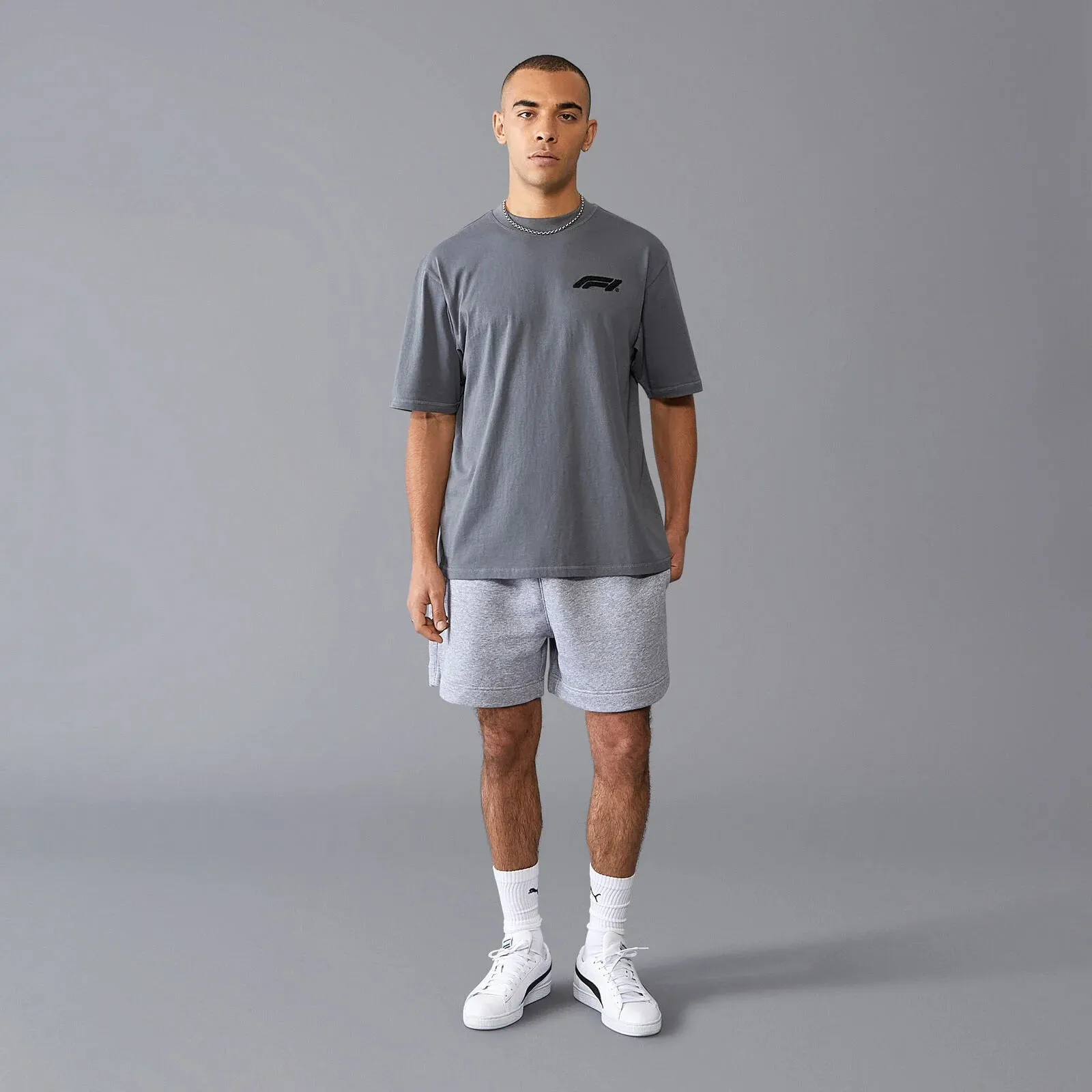 Formula 1 Tech Relaxed Fit Boucle T-Shirt - Grey/White