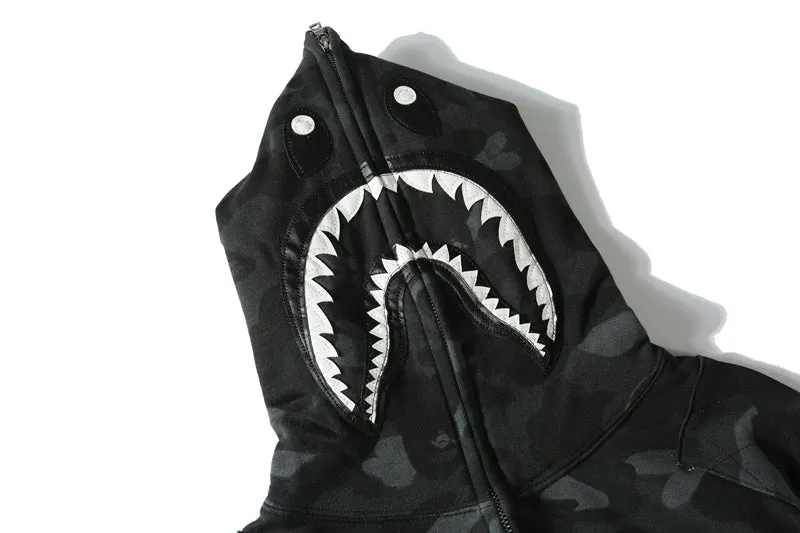 Full Zipper Men's skull Camouflage Bape Hoodie streetwear clothing