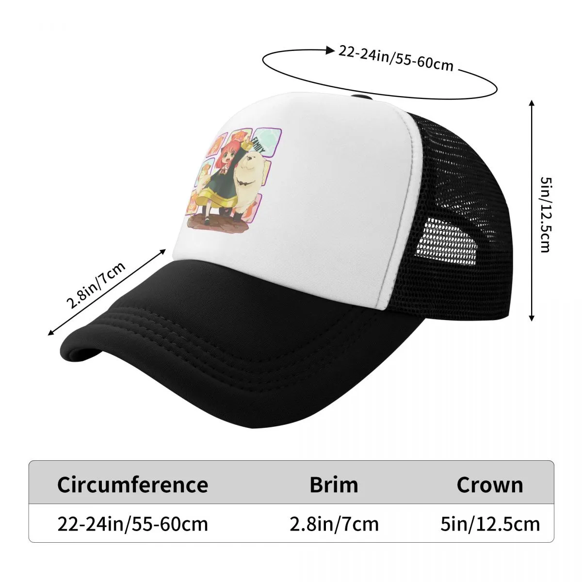 Funny Anya Forger Spy X Family Manga Trucker Hats Classic Mesh Net Baseball Cap Snapback Stylish