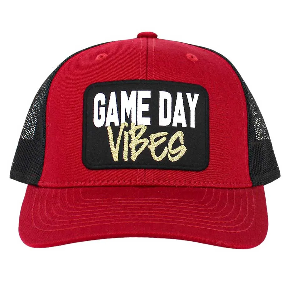 Game Day Vibes Message Mesh Back Baseball Cap