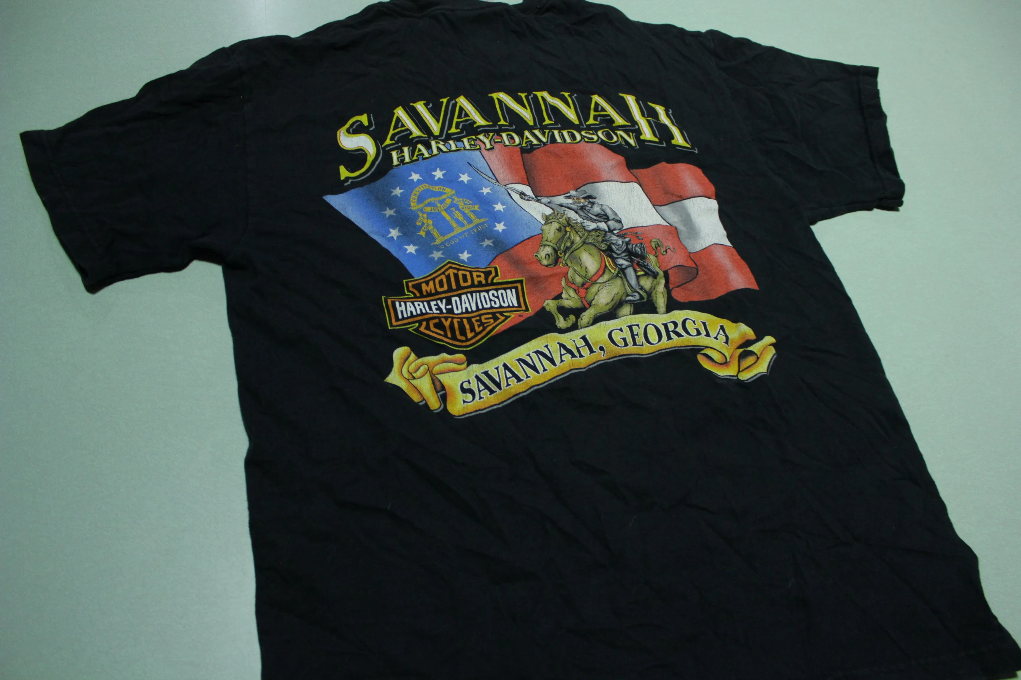 Genuine Harley Davidson Motorcycles Savannah Georgia 2000's Made in USA Biker T-Shirt