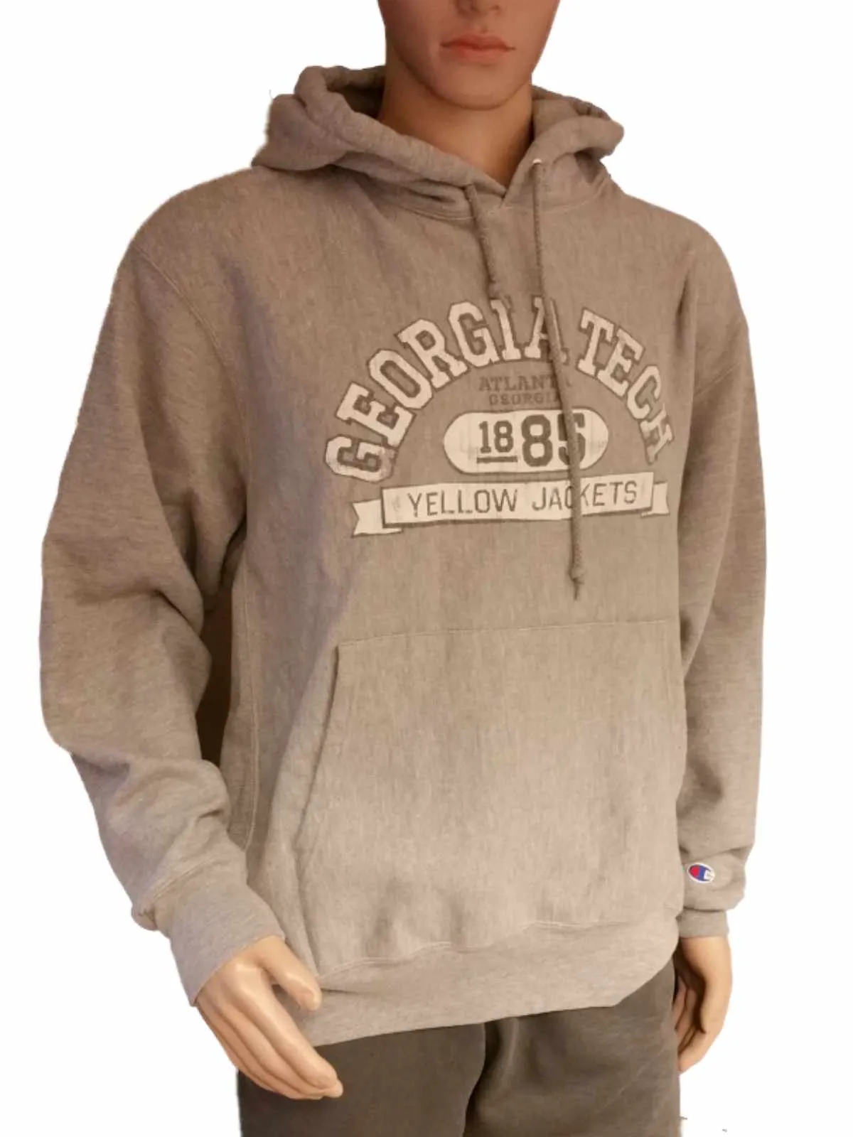 Georgia Tech Yellow Jackets Champion Gray Pullover Hoodie Sweatshirt (L)