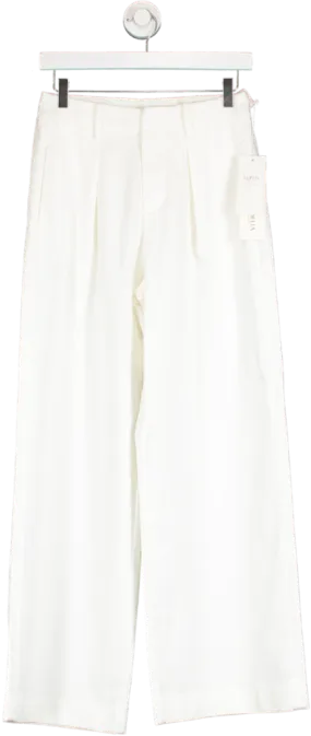 Goelia White Denim Wide Leg Pants UK 6