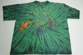 Habitat 1998 Vintage 90's Tie Dye Rainforest Frogs AOP Leavenworth T-Shirt