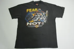 Harley Davidson Motorcycles Vintage 90's Flames Drag Strip Single Stitch Fear Not T-Shirt