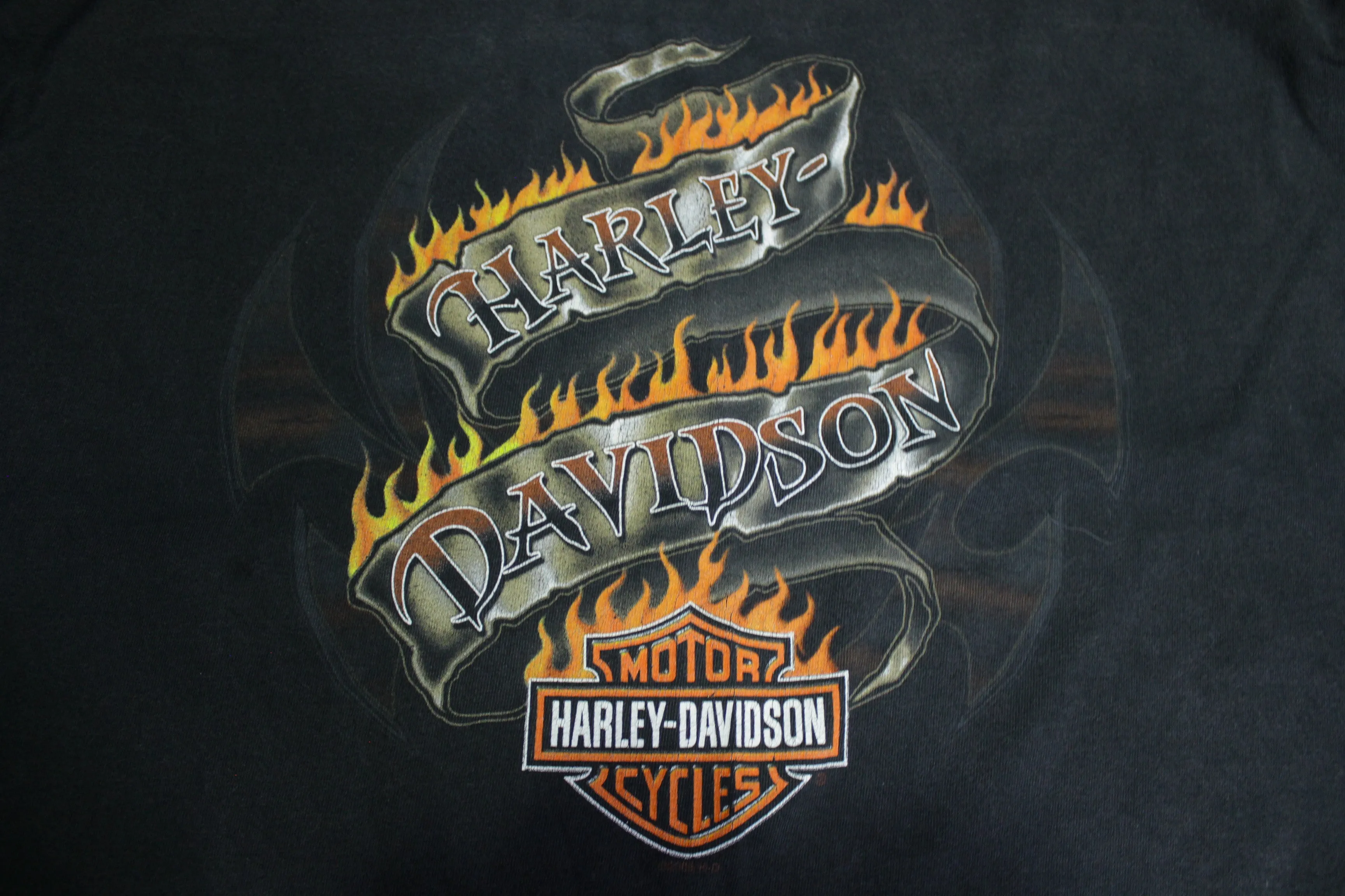 Harley Davidson Vintage 2006 Rough Riders Long Sleeve Made in USA Mandan T-Shirt