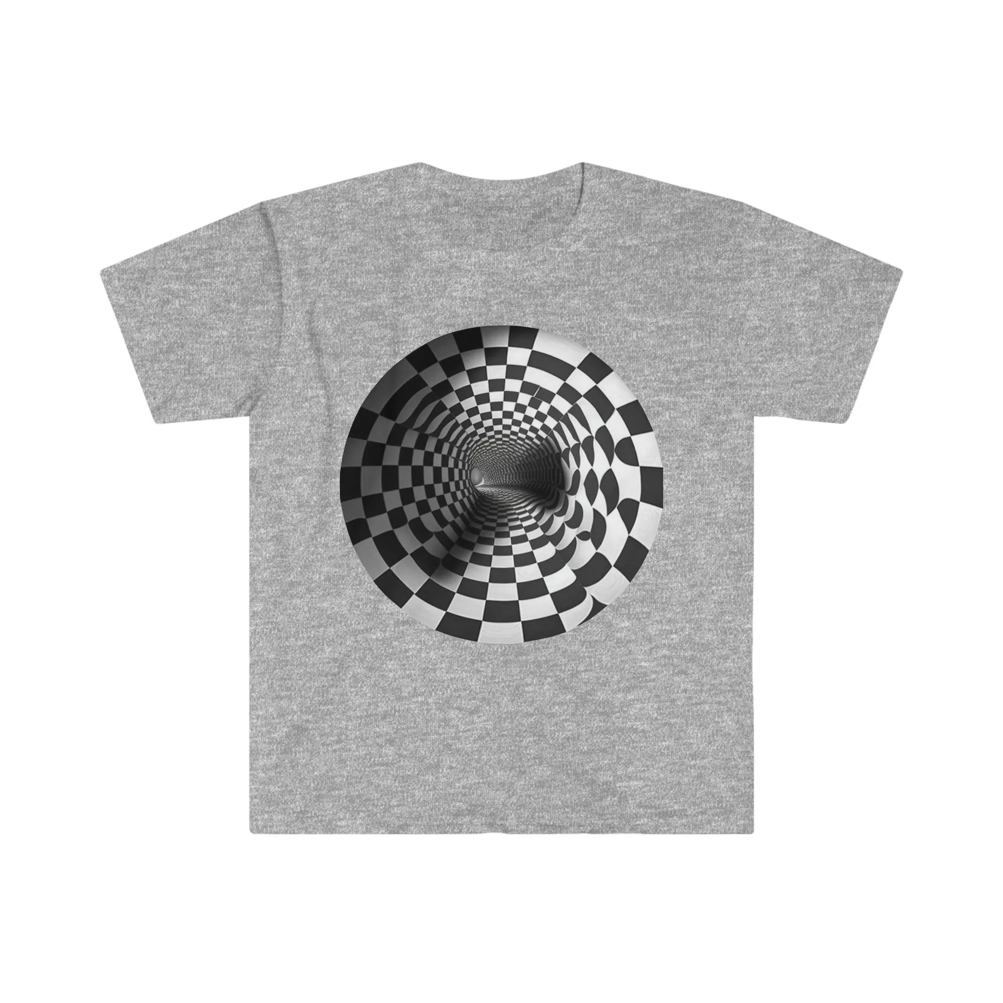 Infinite Tunnel : A Captivating Optical Illusion - Visionary Psychedelic Ai Art Men's and Women's Unisex Soft Style T-Shirt for Festival and Street Wear Tunnel v1.1