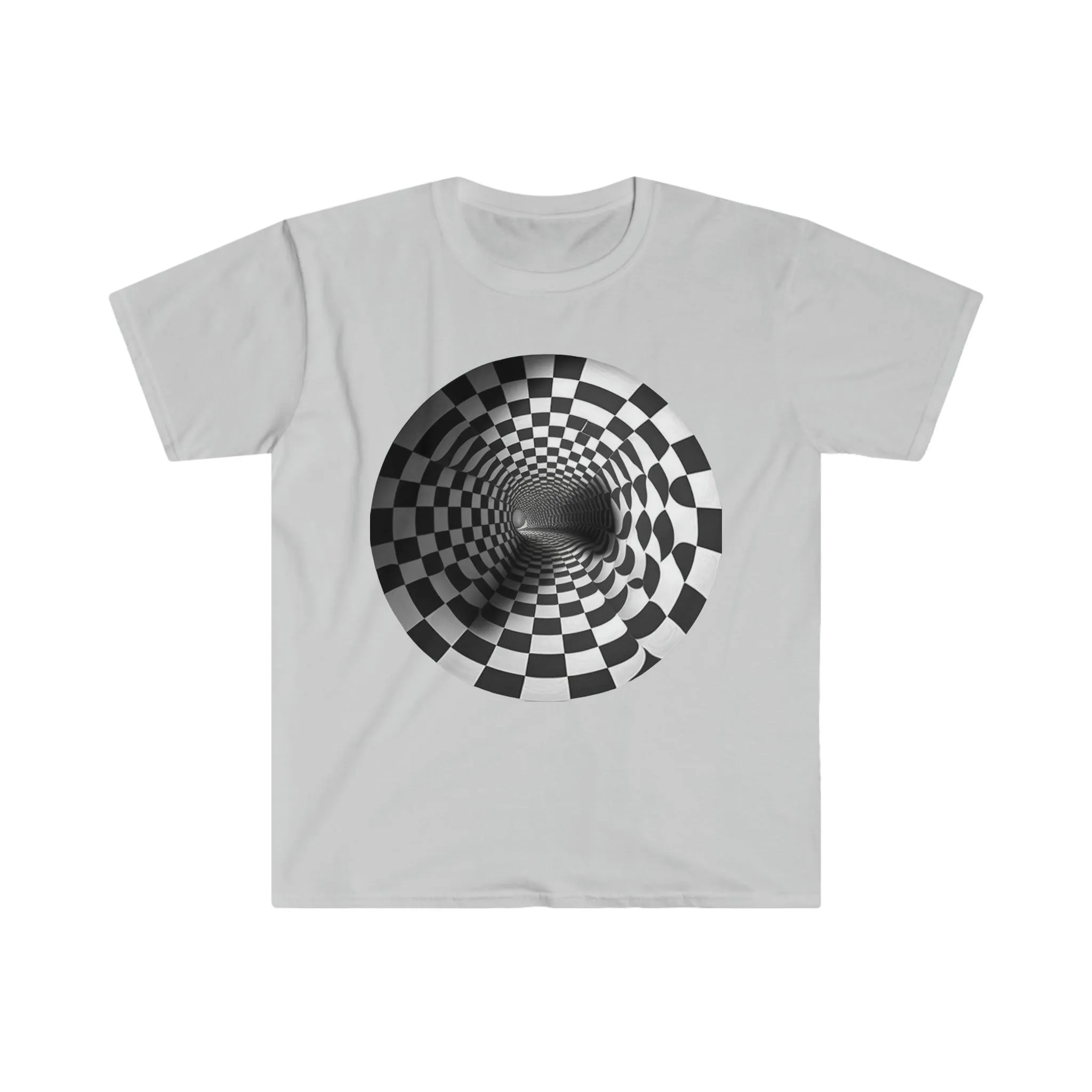 Infinite Tunnel : A Captivating Optical Illusion - Visionary Psychedelic Ai Art Men's and Women's Unisex Soft Style T-Shirt for Festival and Street Wear Tunnel v1.1