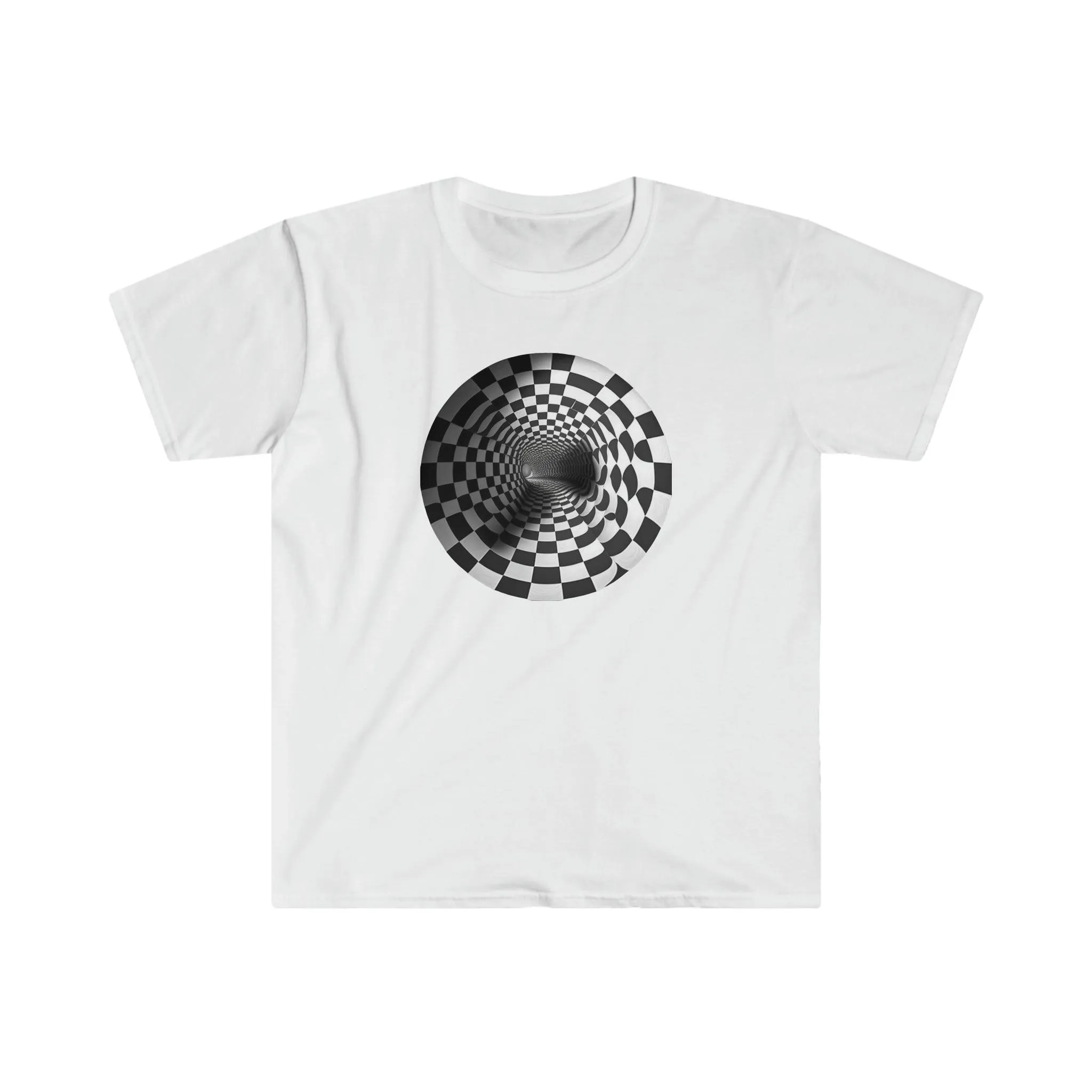 Infinite Tunnel : A Captivating Optical Illusion - Visionary Psychedelic Ai Art Men's and Women's Unisex Soft Style T-Shirt for Festival and Street Wear Tunnel v1.1