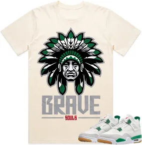 Jordan Retro 4 SB Pine Green 4s : Cream Sneaker Tees Shirt to Match : Brave Soul