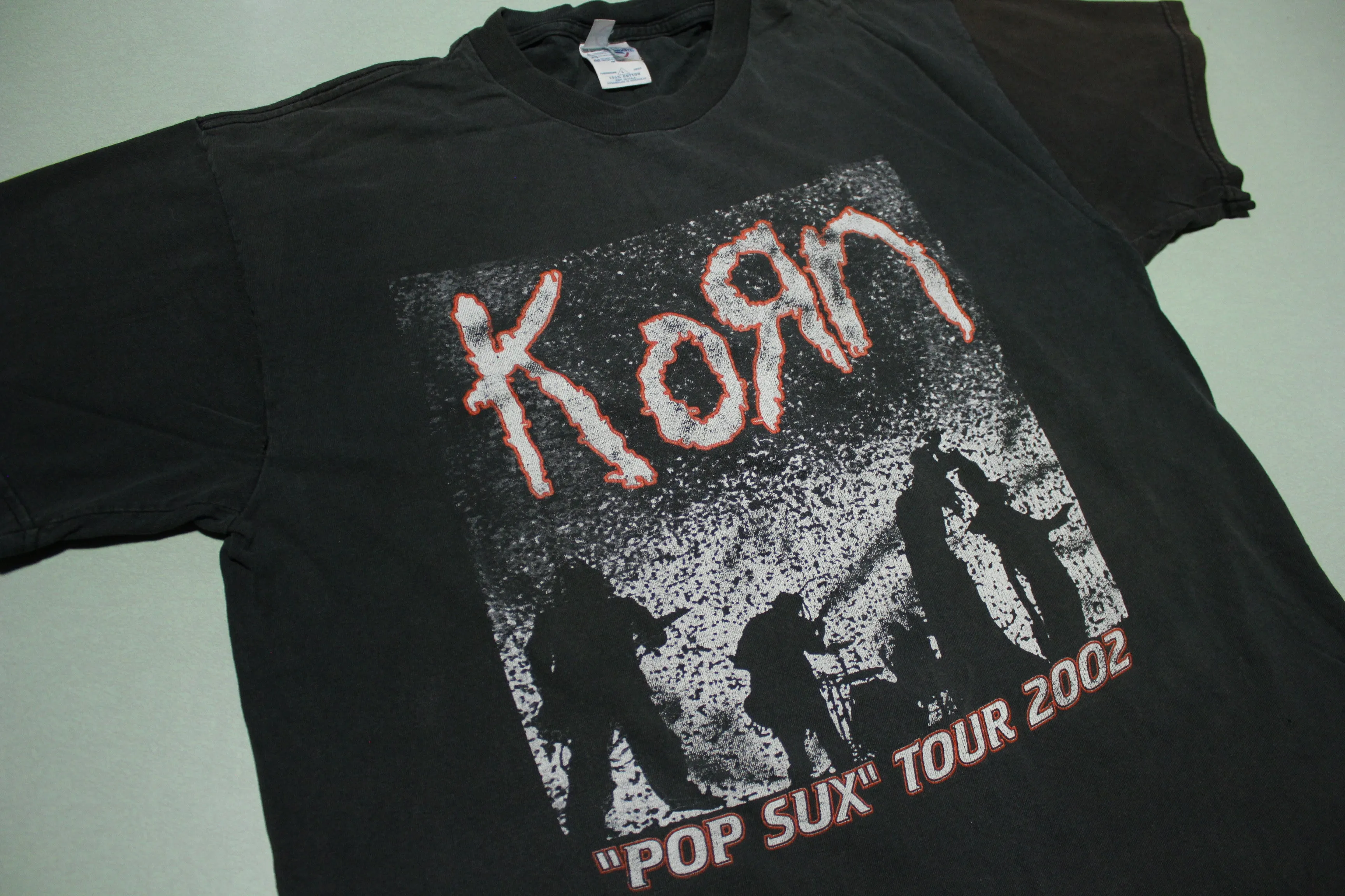 Korn Disturbed Pop Sux 2002 Vintage Tour Concert Metal Rock Rap T-Shirt