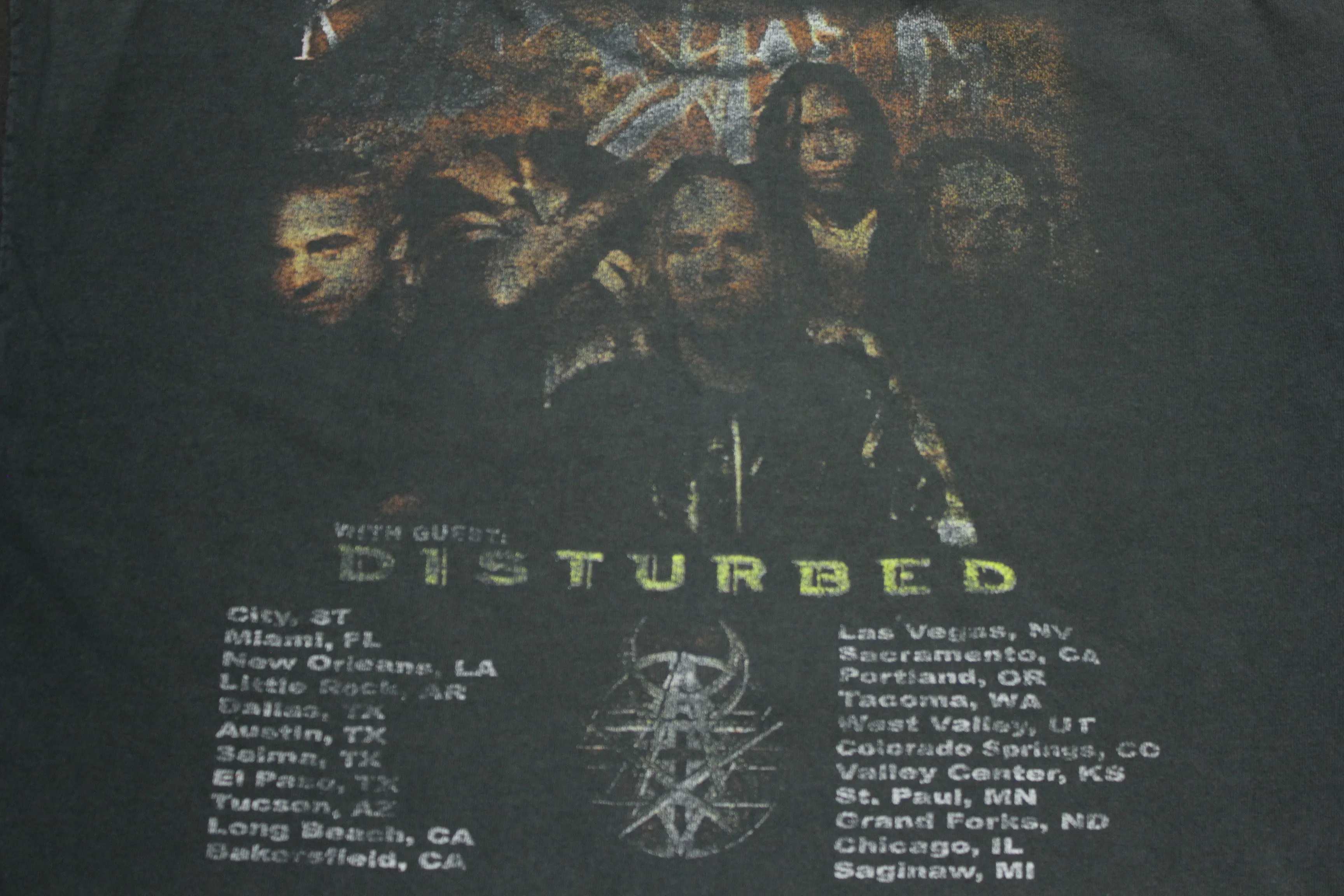 Korn Disturbed Pop Sux 2002 Vintage Tour Concert Metal Rock Rap T-Shirt