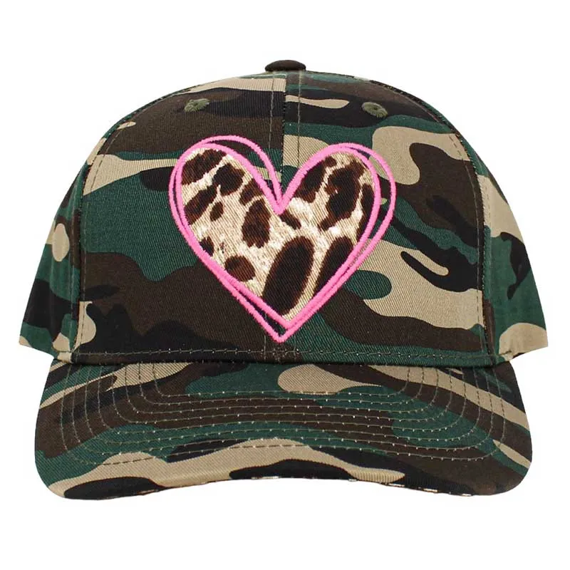 Leopard Heart Front Baseball Cap