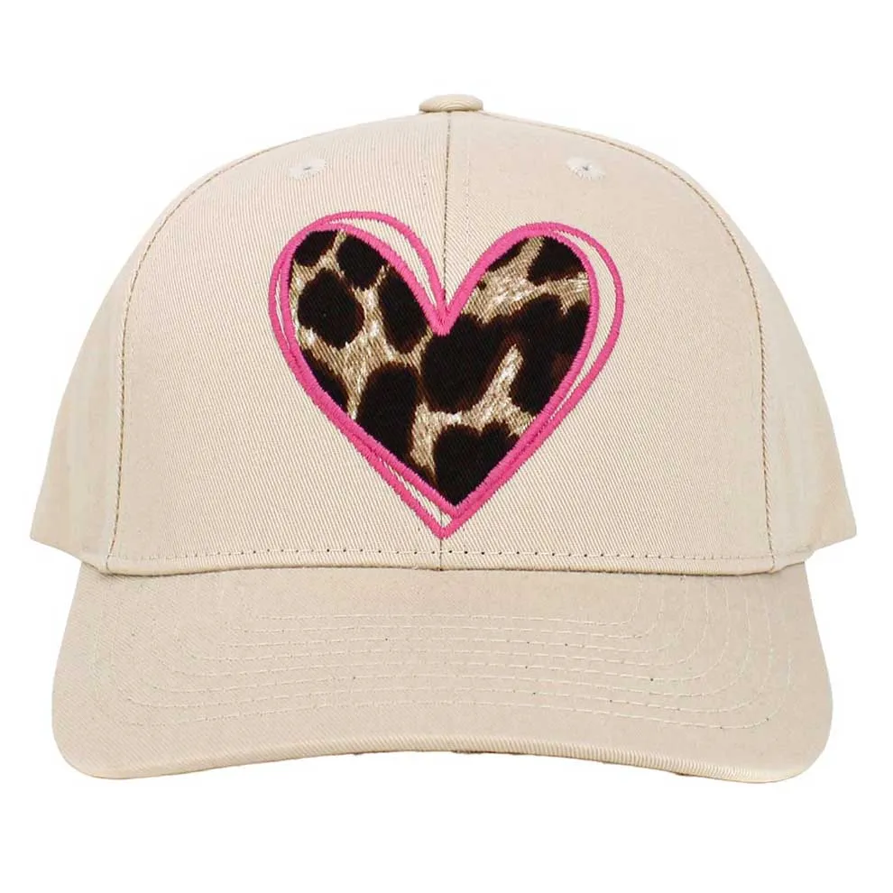 Leopard Heart Front Baseball Cap