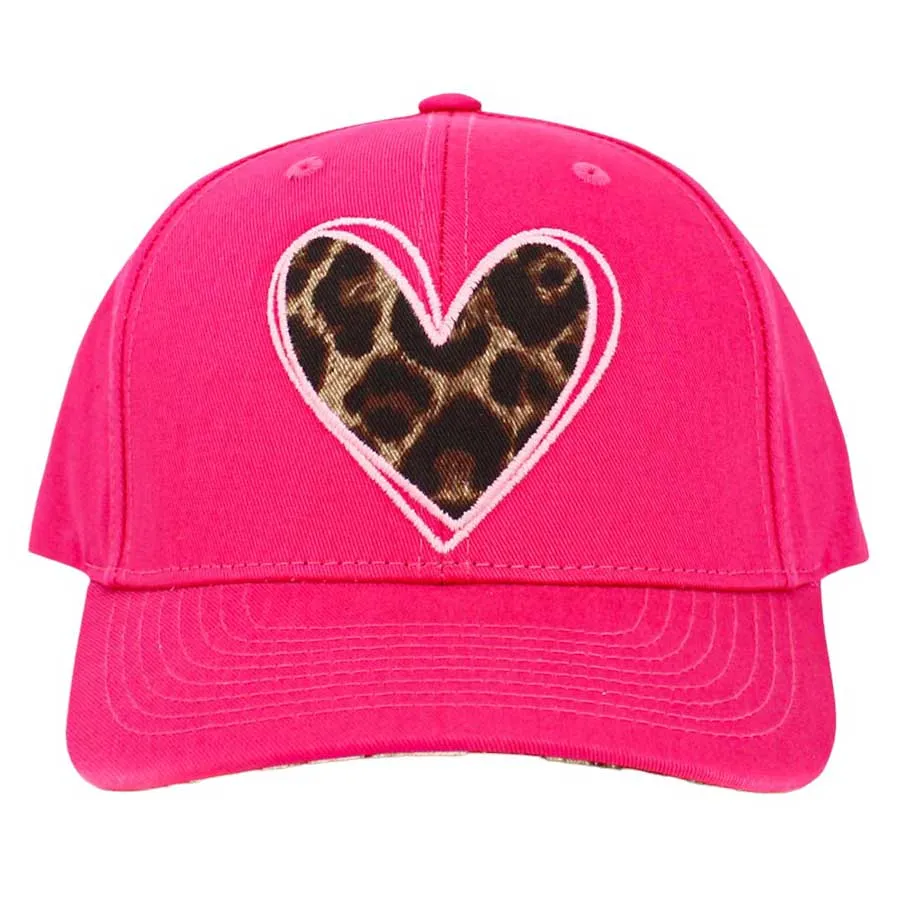 Leopard Heart Front Baseball Cap