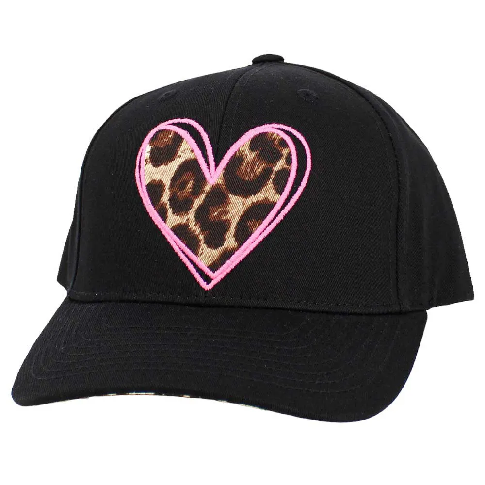 Leopard Heart Front Baseball Cap