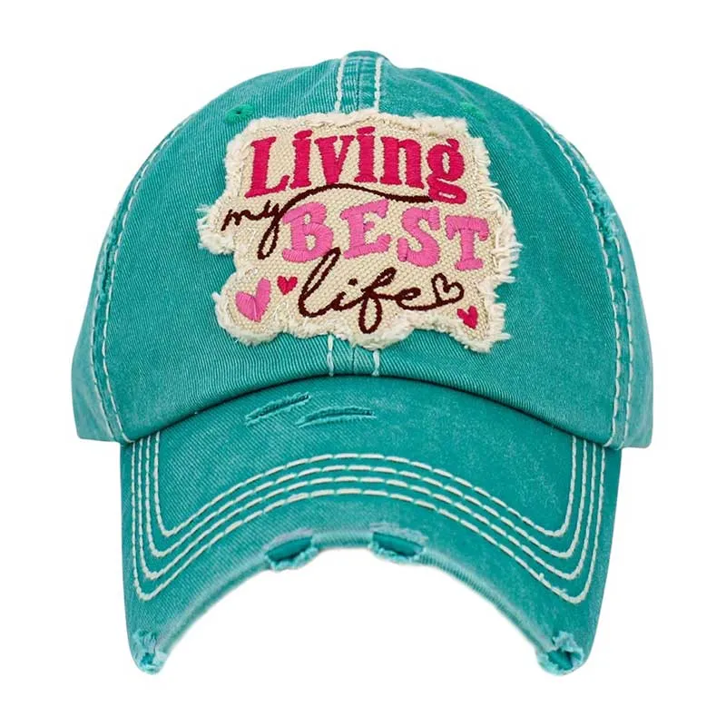 Living My Best Life Message Vintage Baseball Cap