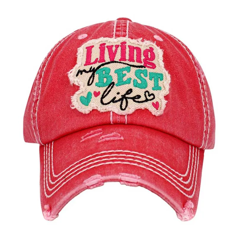 Living My Best Life Message Vintage Baseball Cap