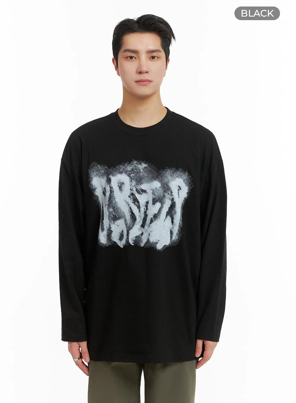 Men's Graphic Cotton Long Sleeve T-Shirt IA401