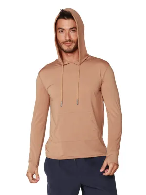 Men's Long Sleeve Hoodie tan color