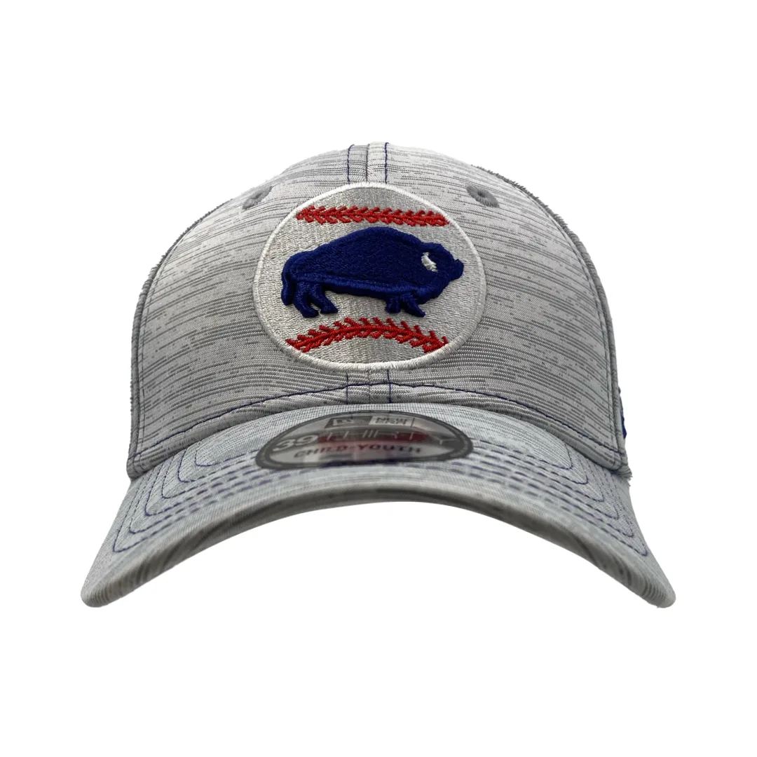 New Era Buffalo Bisons Heather Gray Child Youth Fitted Hat