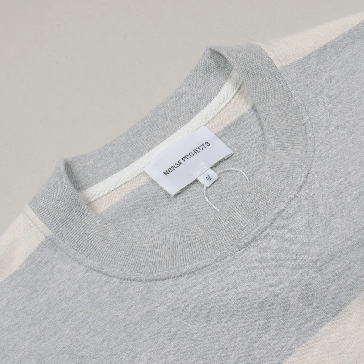 Norse Projects - Johannes Block Stripe T-shirt - Light Grey Melange