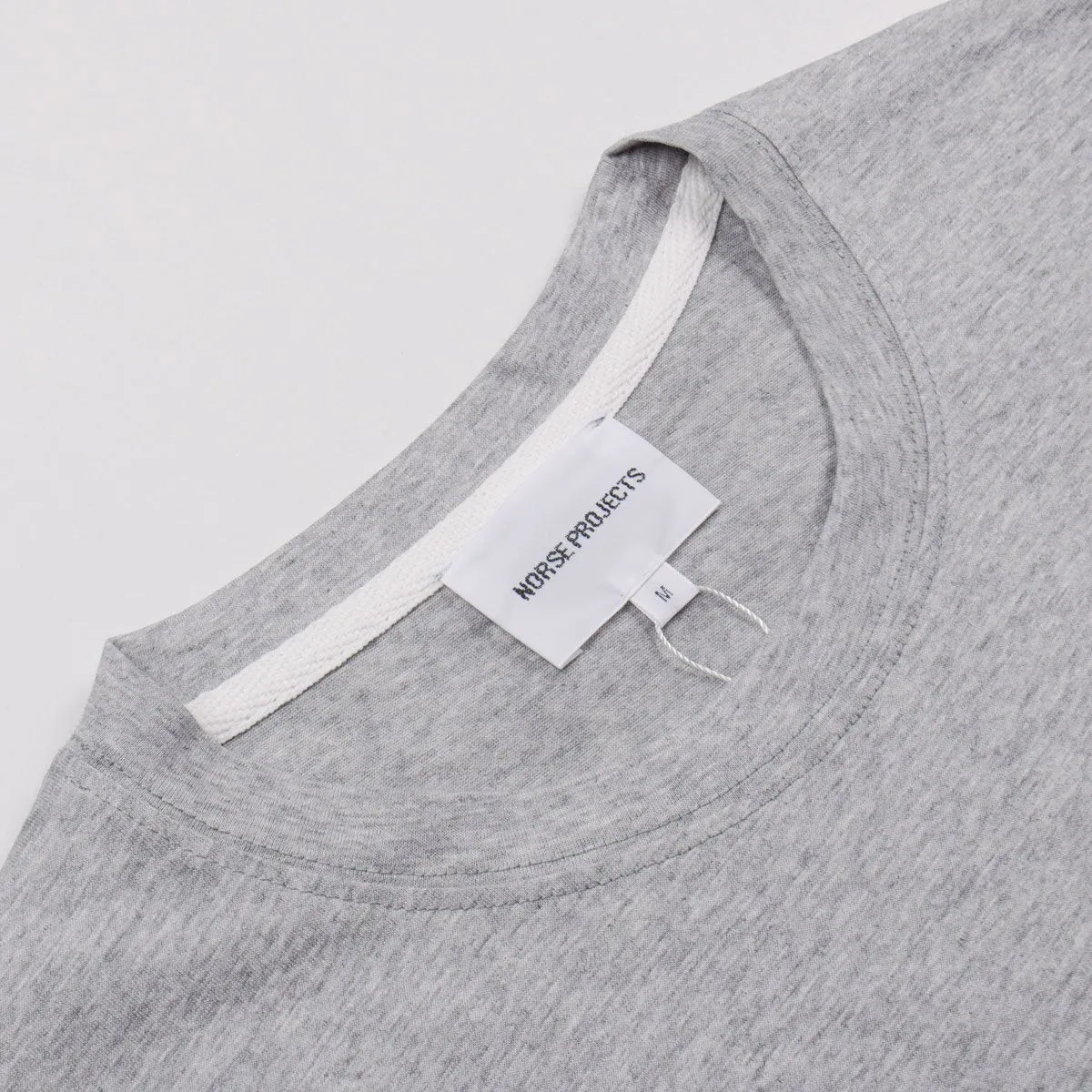 Norse Projects - Niels Layer Logo T-shirt - Light Grey Melange