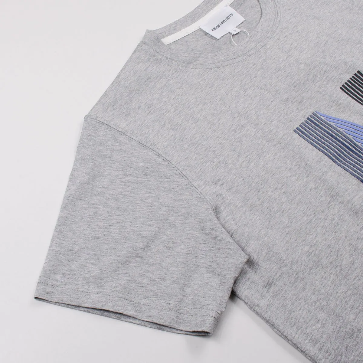 Norse Projects - Niels Layer Logo T-shirt - Light Grey Melange