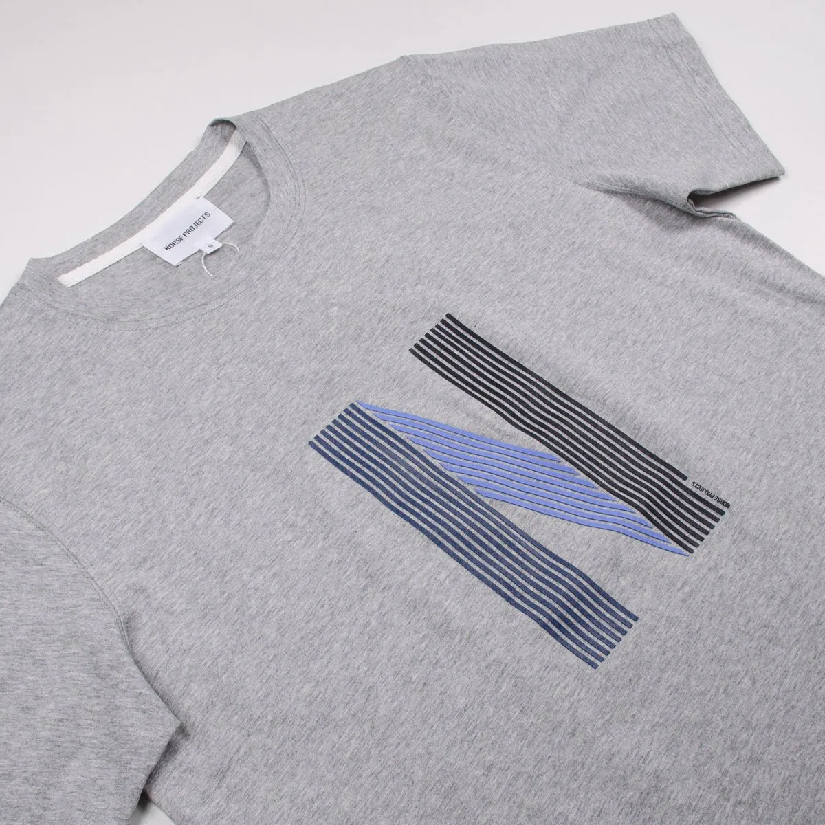 Norse Projects - Niels Layer Logo T-shirt - Light Grey Melange