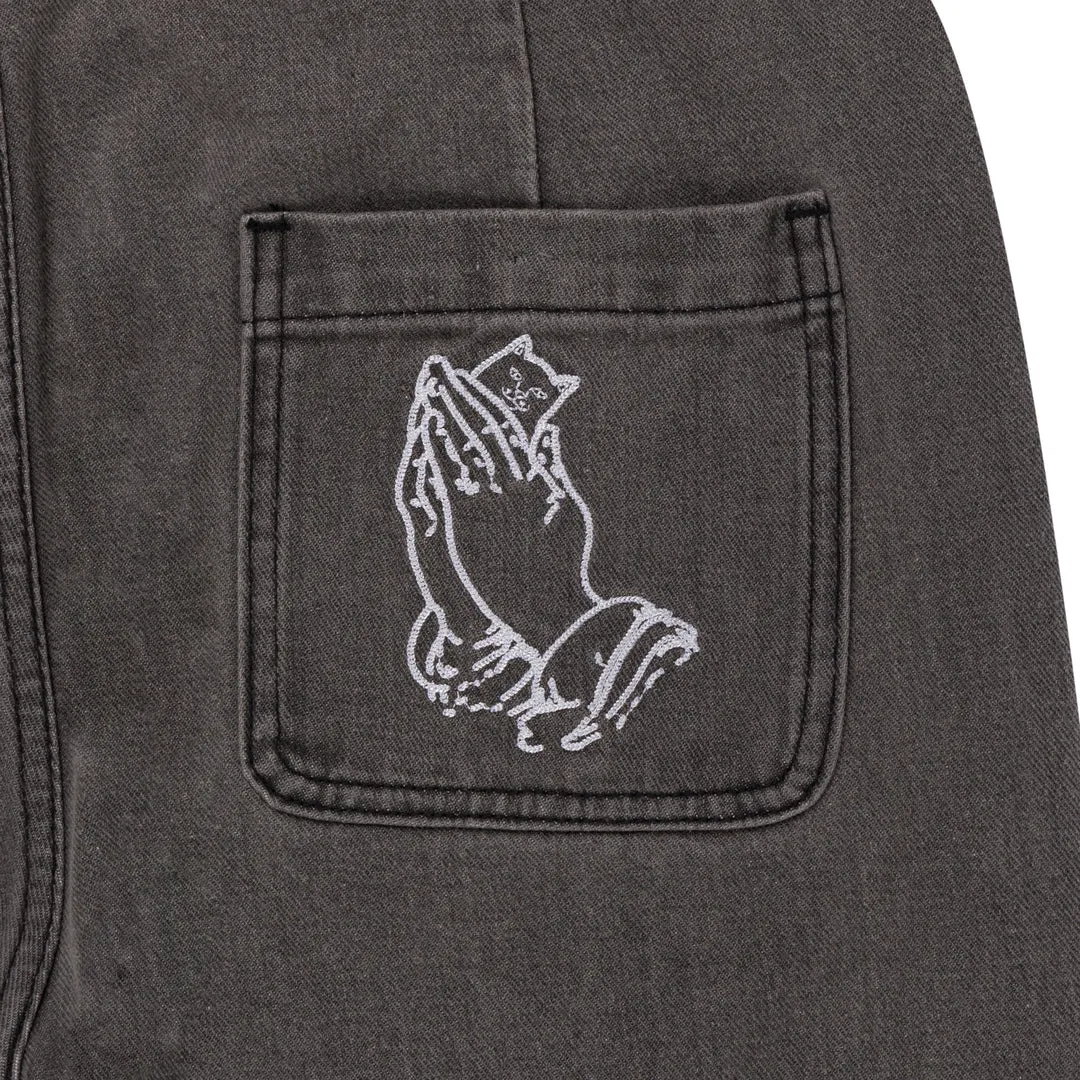 RIPNDIP LOS FELIZ DENIM PANTS-CHARCOAL STONE WASH