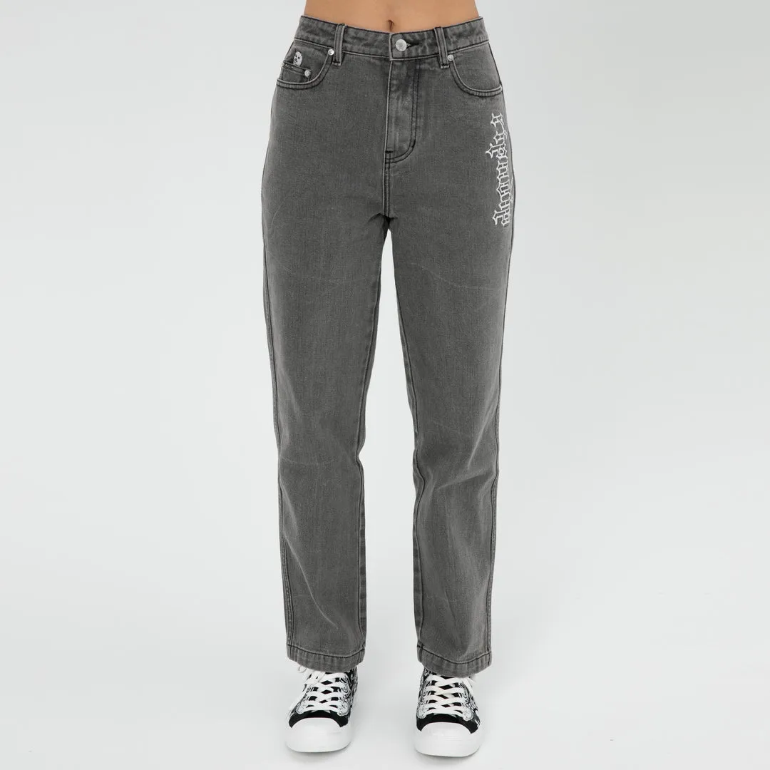 RIPNDIP LOS FELIZ DENIM PANTS-CHARCOAL STONE WASH